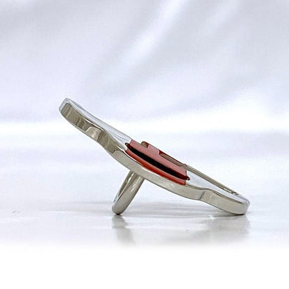 Hermes Scarf Ring Mini Buckle Mini Boucle Silver Red