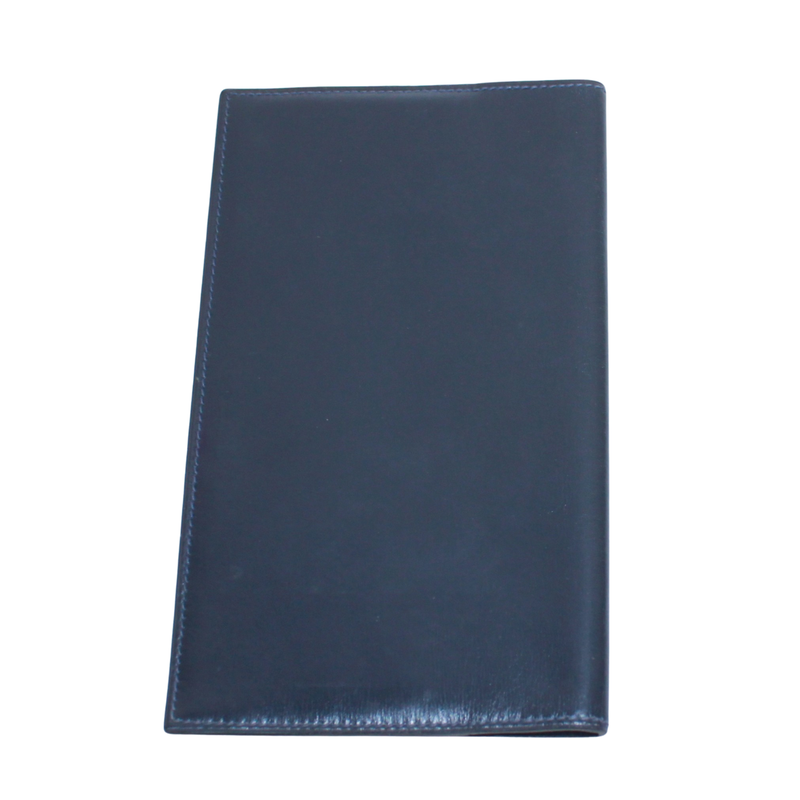 Hermes Notebook Cabas - Leather Navy Wallet (other)