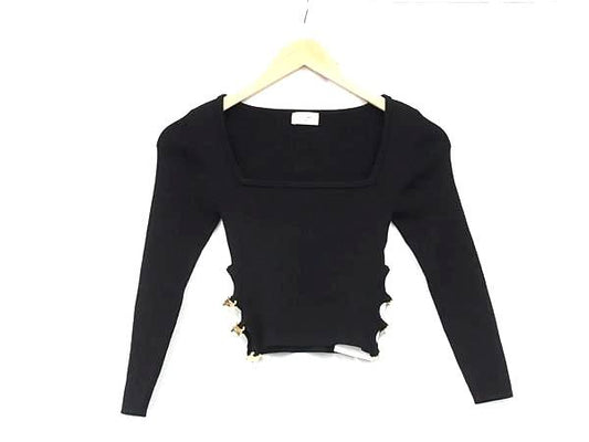 Celine Triomphe Silk And Cotton Long Sleeve Top Size S Clothing Women's Black