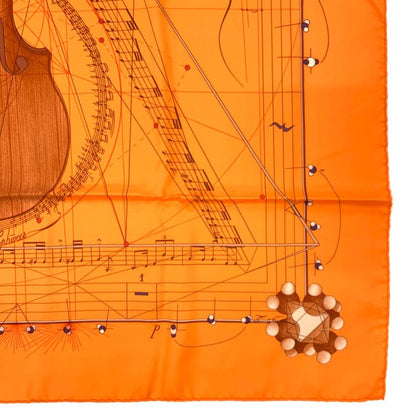 Hermes Carre 90 LA Musique DES Spheres Music Played By Spheres Orange Violin