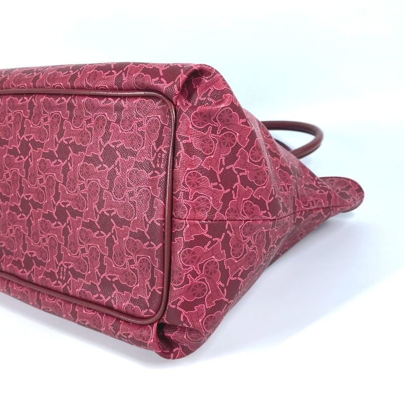 Celine Shoulder Bag Logo Sarky Pvc/leather Red