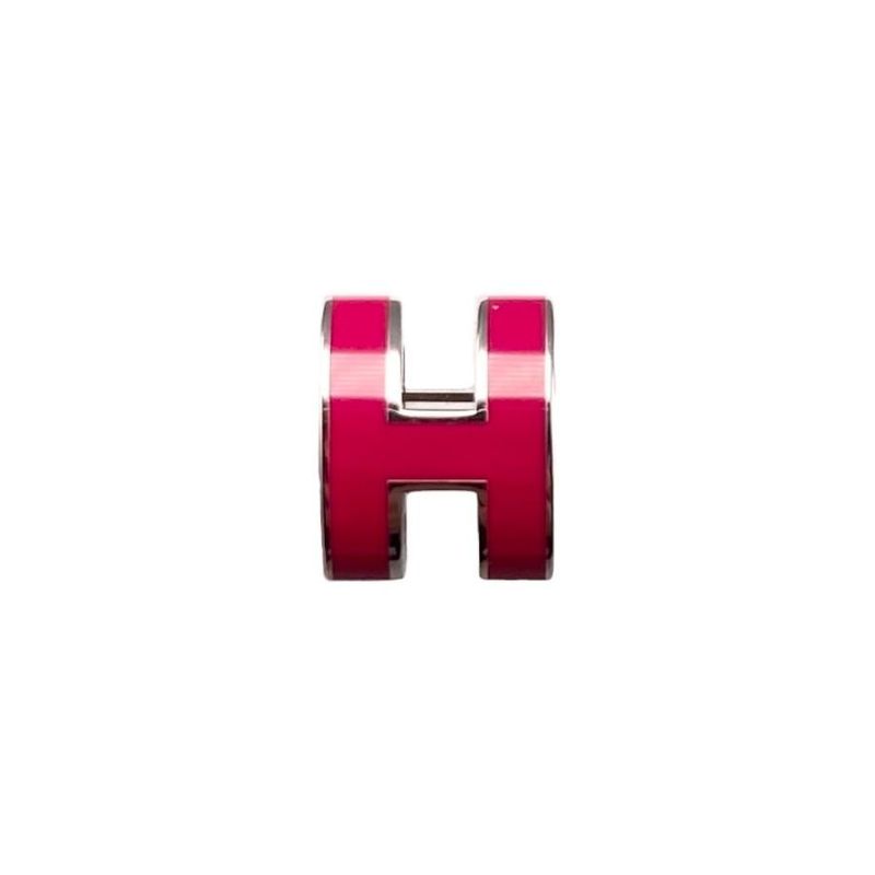 Hermes Earrings Pop Ash Mini Pop H Pink Silver Hardware Boucles D'oreilles Mini