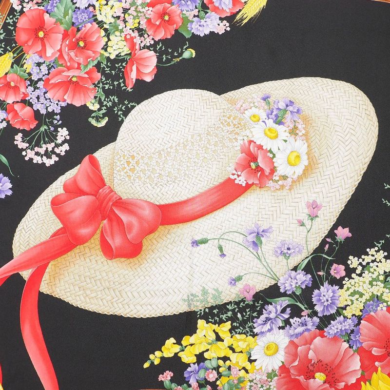 Gucci Vintage Scarf Straw Hat Floral Pattern Belt Motif Total Silk 20250621