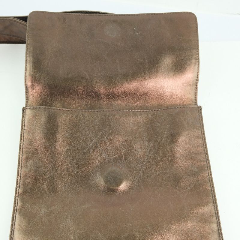 Chanel Calf Bronze Unisex Shoulder Bag