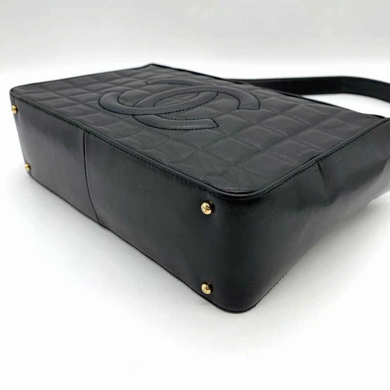 Chanel Chocobar Light Shape Shoulder Bag One Shoulder Coco Mark Lambskin Black