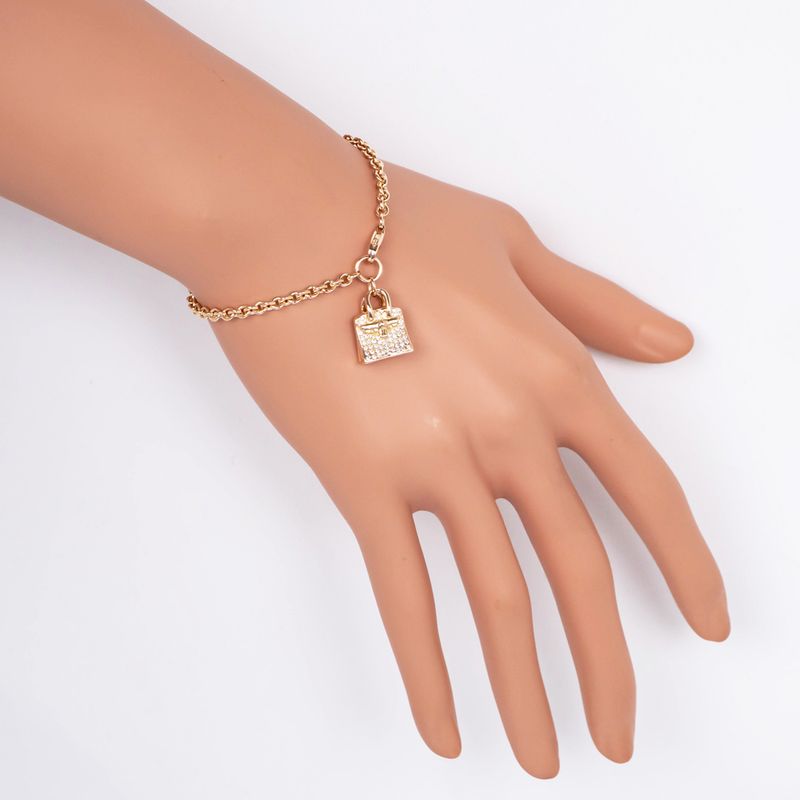 Hermes Bracelet Amulet Birkin SH 750pg 18K Gold Diamond 0.44ct 15cm