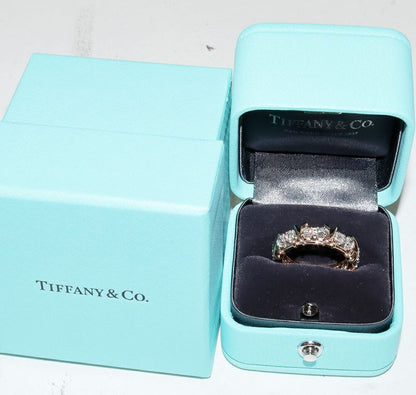 Tiffany & Co Ring 18K Pink Gold Pt950 16 Diamonds (114ct) Jean Schlumberger 16