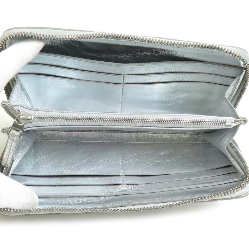 Bottega Veneta Round Zipper Long Wallet Intrecciato