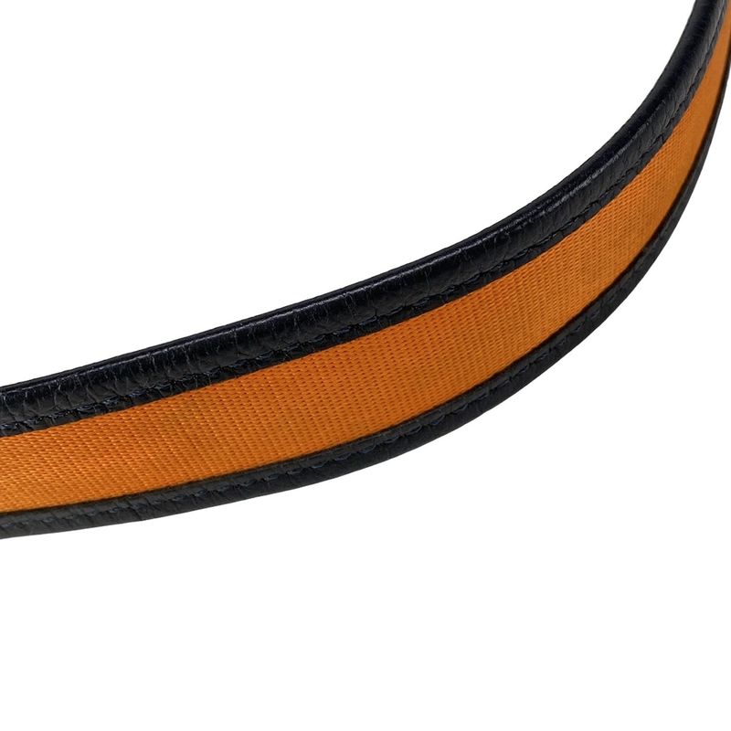 Dior/christian Dior Shoulder Bag Saddle Bag Navy Black And Orange Leather