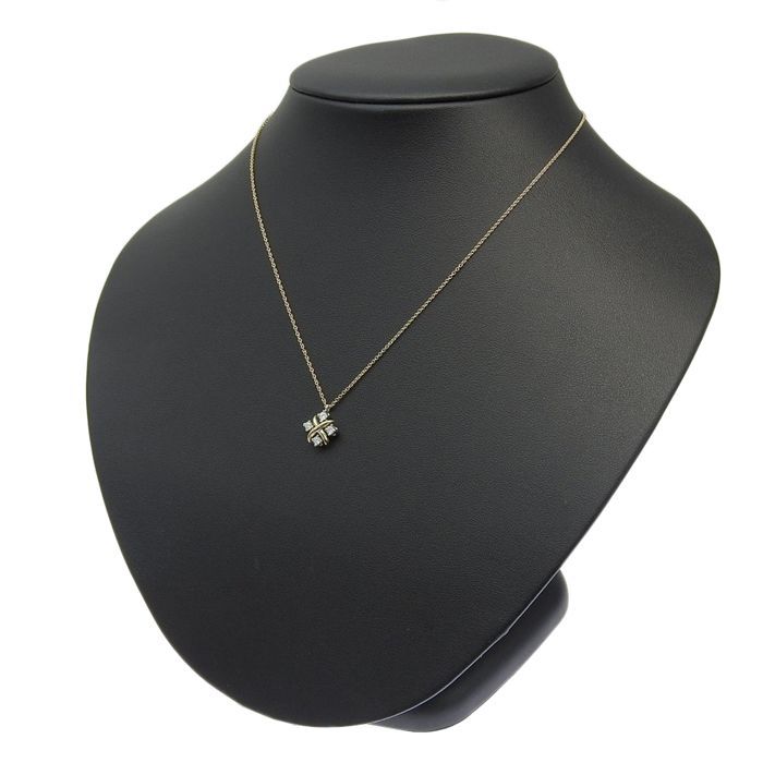 Tiffany & Co Jean Schlumberger Diamond Necklace 18K Yellow Gold Pt950 750