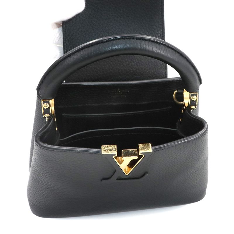 Louis Vuitton Capucines MINI 2way Hand Shoulder Bag Taurillon Leather Noir