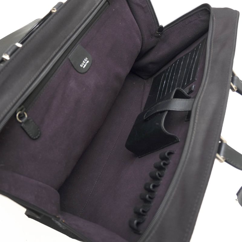 Gucci Bags Briefcase Business Bag Business Men Leather Genuine Black Flap Style