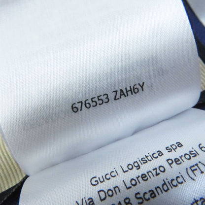 Gucci 21 676553 100% Silk Logo Botanical Flower Pattern Long Wrap Skirt Navy