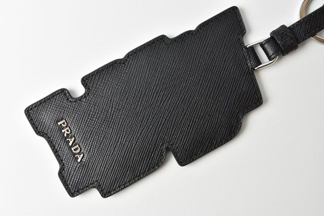 Unused Prada Key Ring Key Holder Bag Charm Logo Patchwork