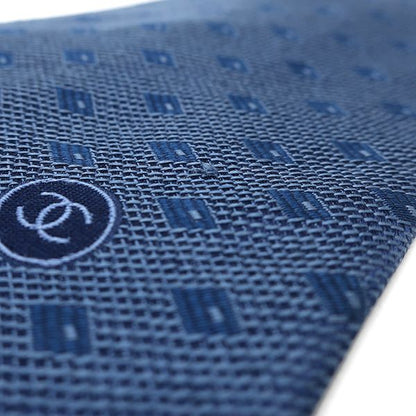 Chanel Necktie All Over Pattern 10cm (3.94in) Silk Blue Blue