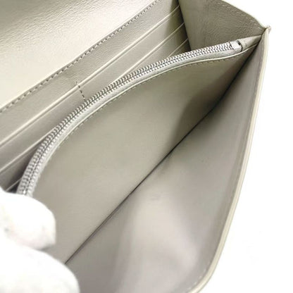 Loewe Bifold Long Wallet Anagram Continental Wallet Leather Beige Wallet Silver
