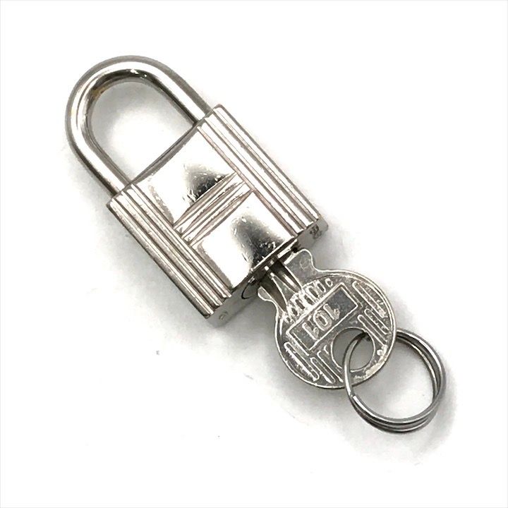 Hermes Cadena Key Padlock Silver Bag Charm