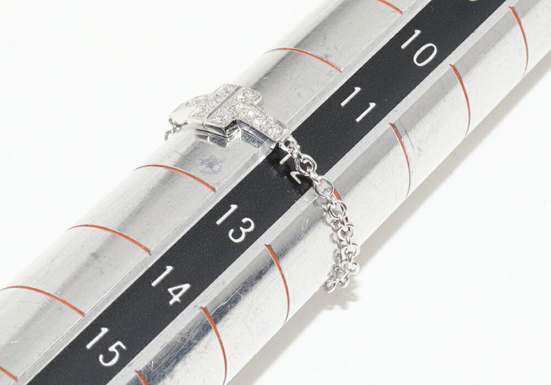 Tiffany & Co Ring 18K White Gold Diamond 12P TTWO Chain Ring