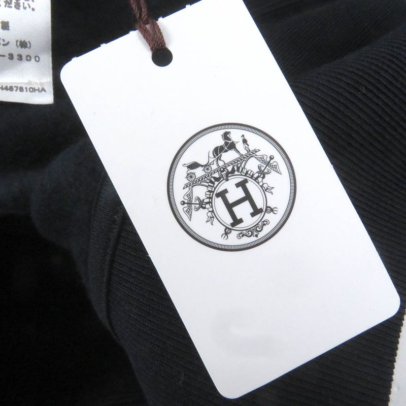 Hermes H467810ha01sm Metalerie Au Carré Lambleather Patch Round Neck Sweatshirt