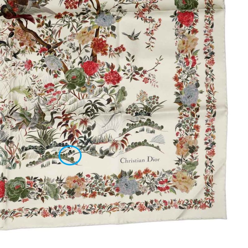 Dior Square Scarf Floral Pattern Beige 25jah090zkdo Women's Accessories