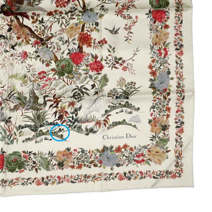 Dior Square Scarf Floral Pattern Beige 25jah090zkdo Women's Accessories