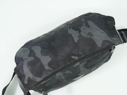Authentic Prada Camouflage Pattern Messenger Bag Nylon Black Gray Navy Bag