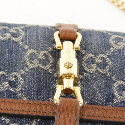 Gucci 652681 Chain Wallet New Jackie 1961 Long Wallet GG Canvas