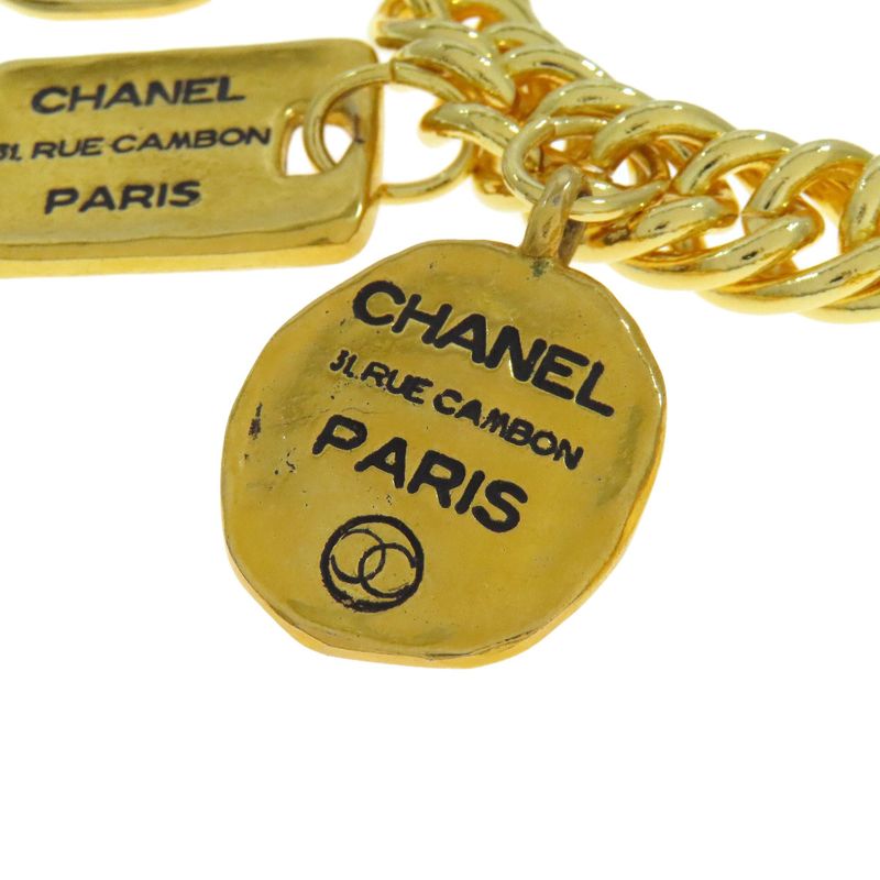 Chanel Vintage Logo Plate Bracelet Metal Ladies