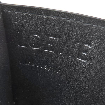 Loewe Card Case Embossed Plain Card Holder Calf Black and Gold Black Logo