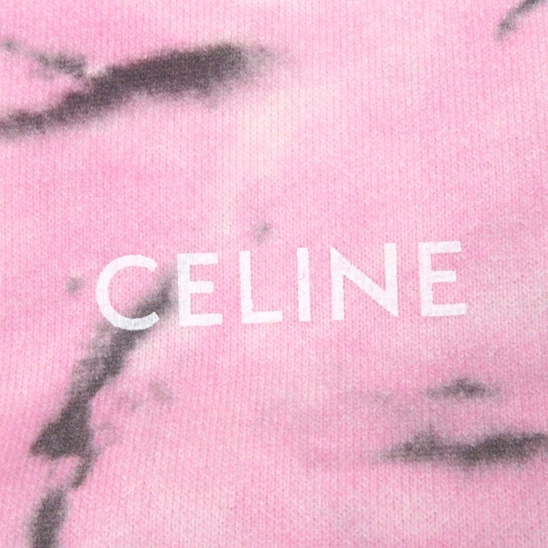Celine 23SS 2y53c647v Loose TIE DYE Sweat Shirt Sweatshirt Pink S Made In Italy