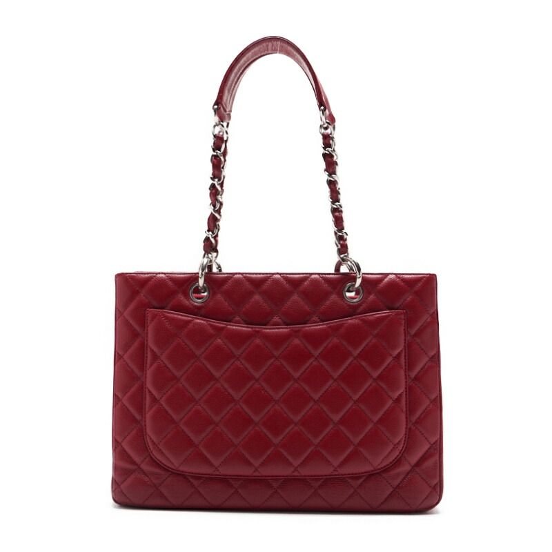 Chanel Matelasse GST Coco Mark Double Chain Shoulder Caviar Skin Red With