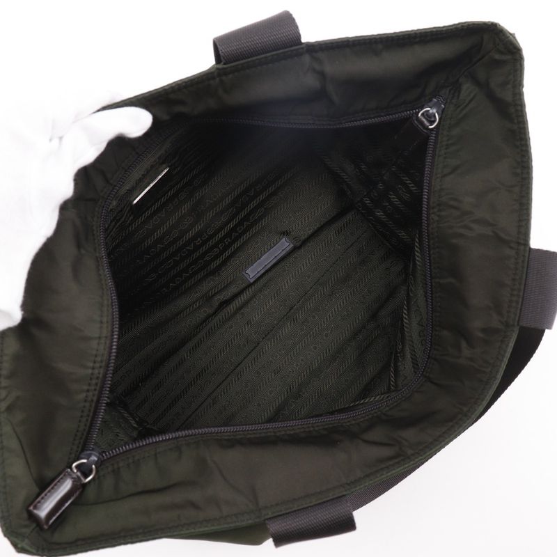 Prada B5878x Nylon Ebano Khaki Women's Tote Bag