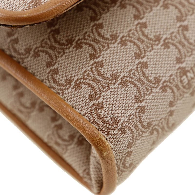 Celine Old Celine Macadam 2WAY Clutch PVC X Leather Beige Ladies Shoulder Bag