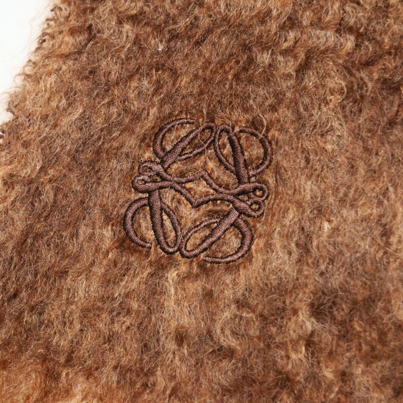 Loewe Scarf Anagram Logo Embroidery Shawl Scarf Fur Mohair Made In Spain
