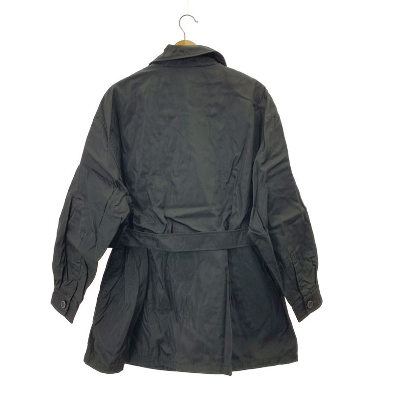 Prada - Nylon Double Breasted Coat - Black - Women's