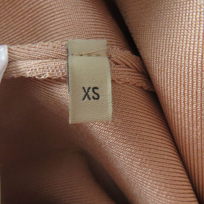 Gucci 22SS 678207 Front Zip Jersey Short Sleeve Knit Dress Pink Beige XS Made