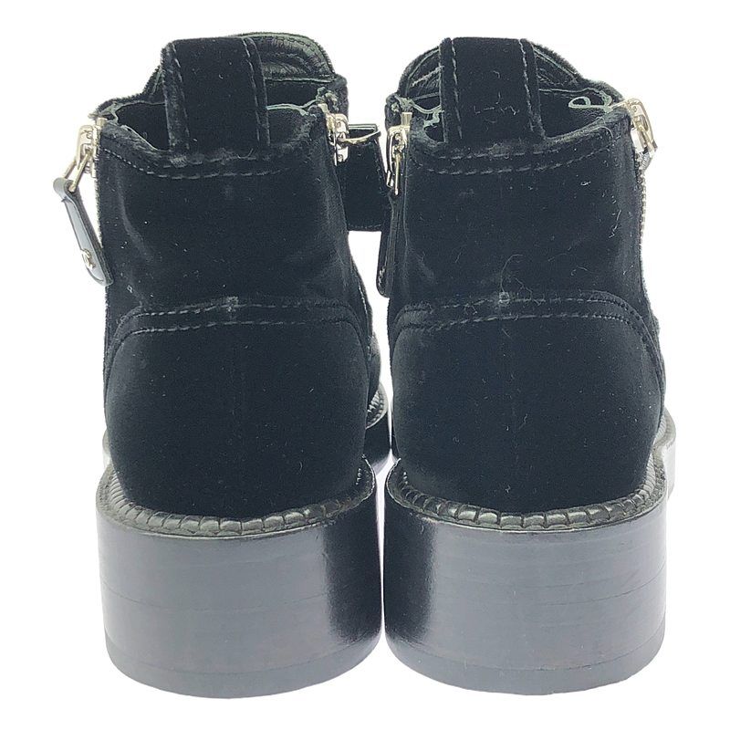 Chanel - Suede Coco Mark Side Zip Boots - 36 1 2 - Black - Women's