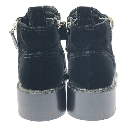 Chanel - Suede Coco Mark Side Zip Boots - 36 1 2 - Black - Women's