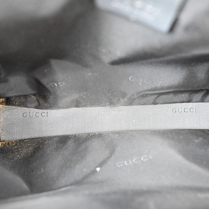 Gucci Tote Handbag Bamboo Black Leather 30ka703