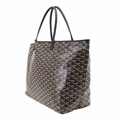 Exhibited Goyard Saint Louis GM Tote Bag Herringbone PVC Leather Black Saint