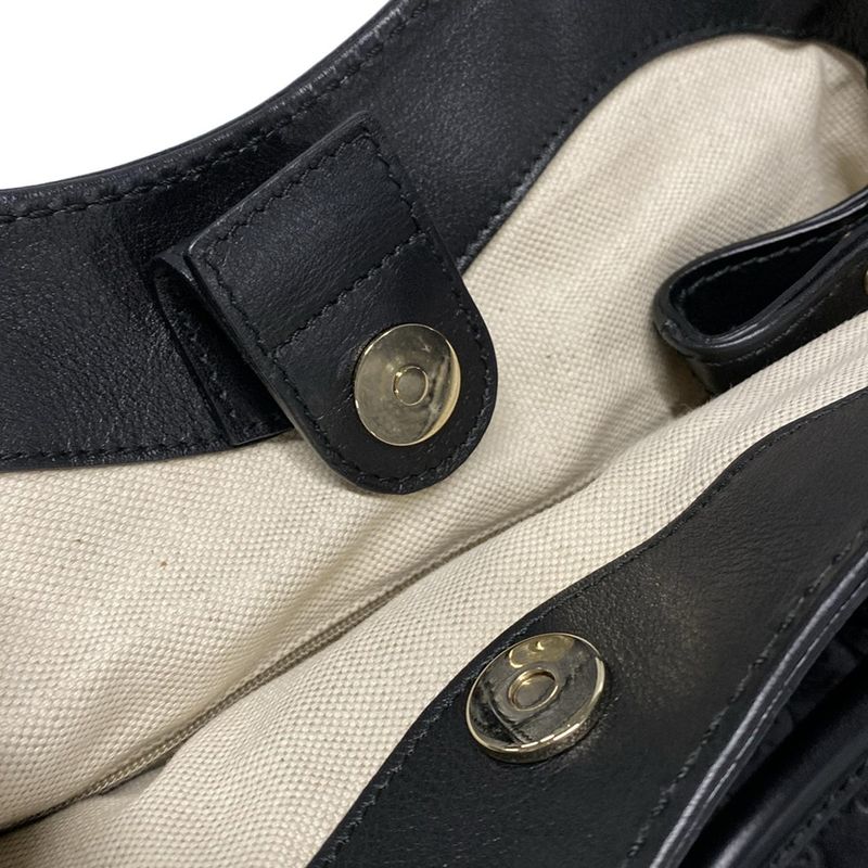 Gucci Tote Bag Sookie/shima Line 211944 Black Leather