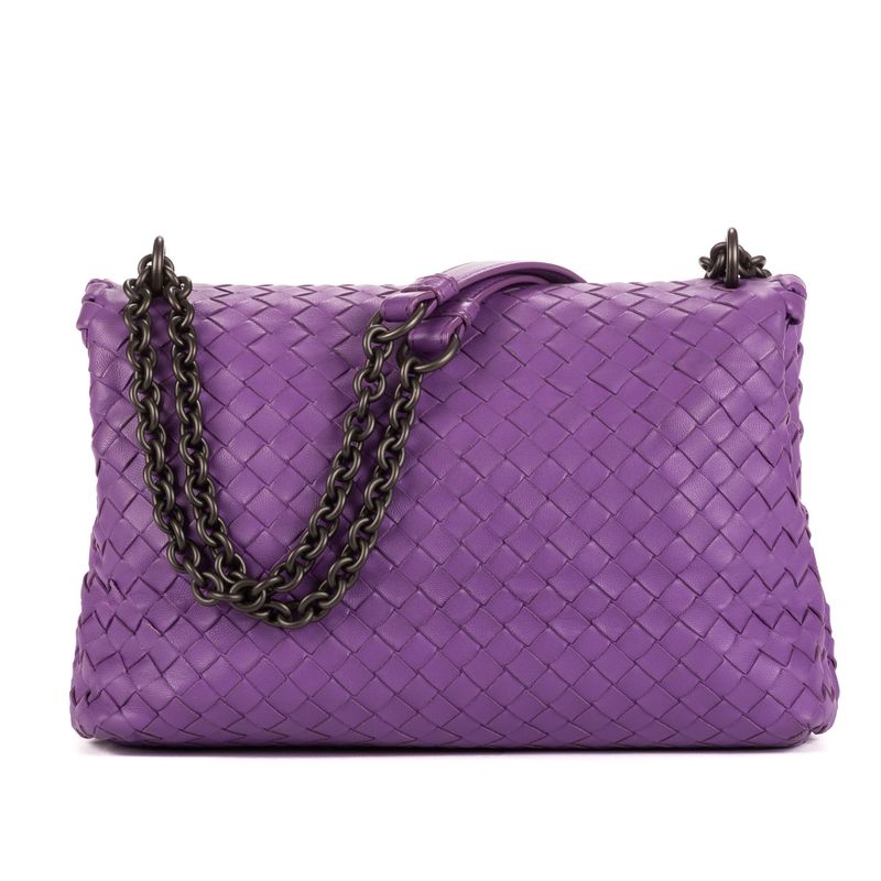 Bottega Veneta Olympia Purple Intrecciato Leather A