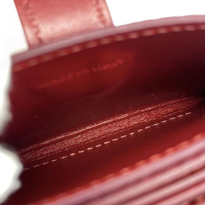 Celine Card Case Accordion Card Holder 10b693bfp Calfskin Logo Light Burgundy