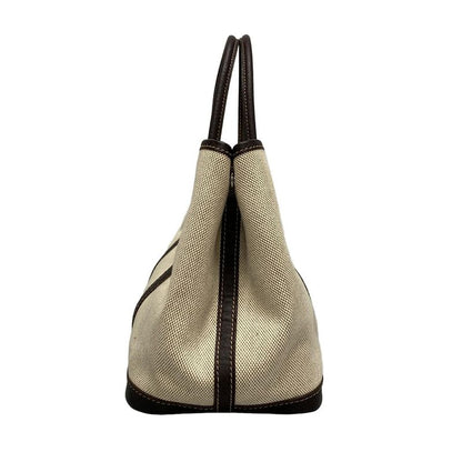 Hermes Garden Party TPM Ivory And Dark Brown Leather