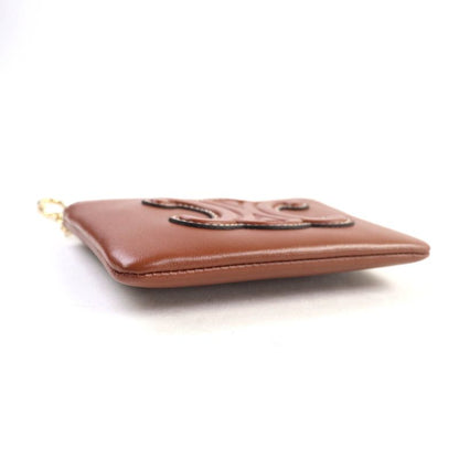 Celine Coin Purse Cuil Triomphe Tan Smooth Calf Leather Card Pouch Coin Case