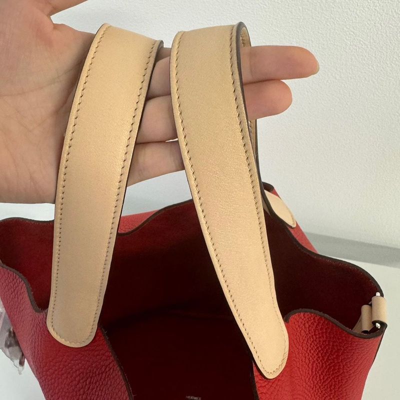Hermes Picotin Lock Touch MM Rouge Tomato Rose Eglantine Taurillon Clemence