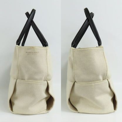Bottega Veneta Arco Medium Tote Bag Intrecciato Beige White Canvas