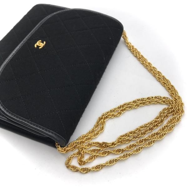 Chanel CC Logo Cotton Jersey Mini Quilted Push Lock Chain Shoulder Bag