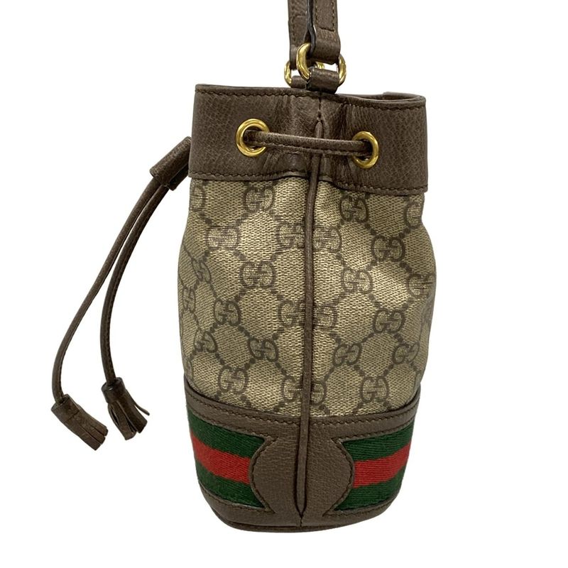 Gucci Shoulder Bag Ophidia GG Mini Bucket Bag 550620 Beige X Dark Brown X Multi