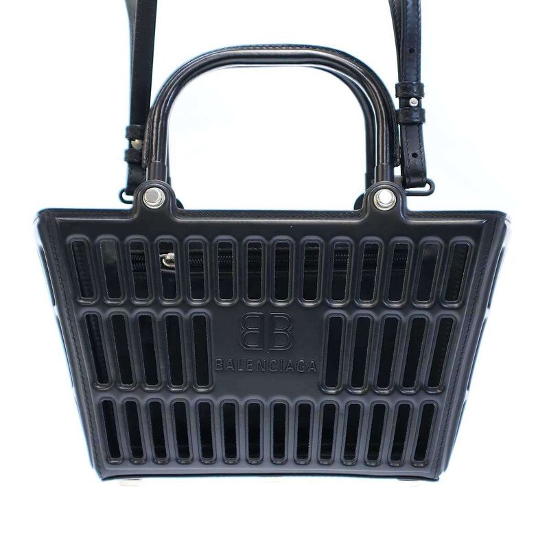 Balenciaga Mag Bag Small Mag Basket Small Shoulder Bag 677993 Black